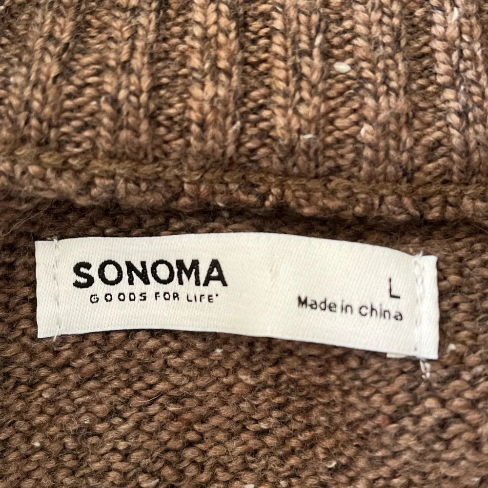 Men's Sonoma Brown Half-Zip Sweater Size L